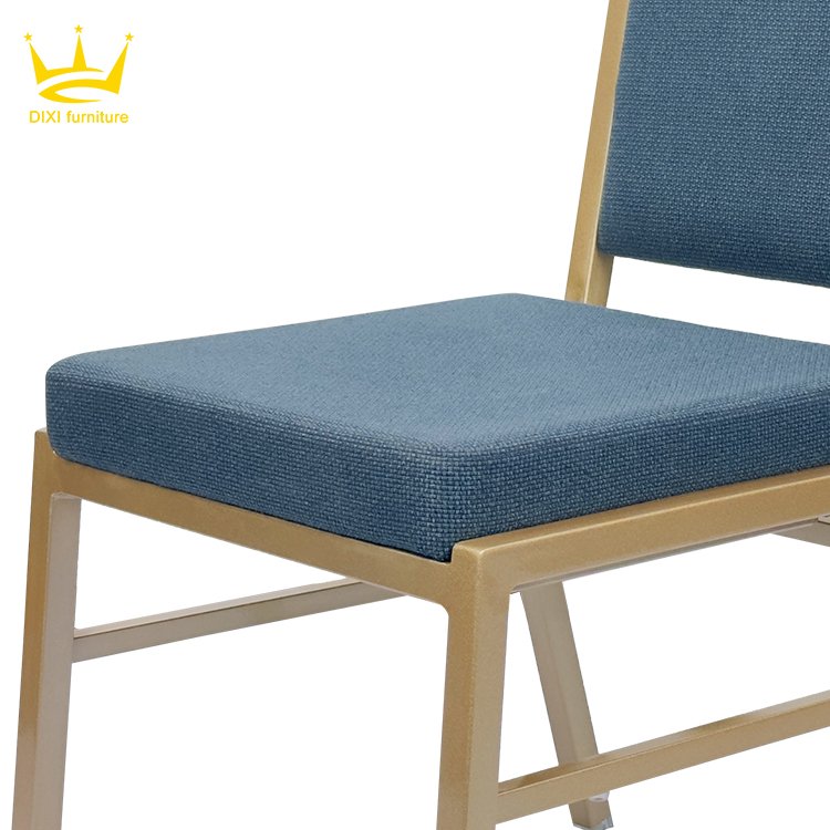 Cheap Blue Stackable Banquet Upholstered Chair For Hotel Restaurant Used Wedding Chairs Hotel Dining Metal Chair