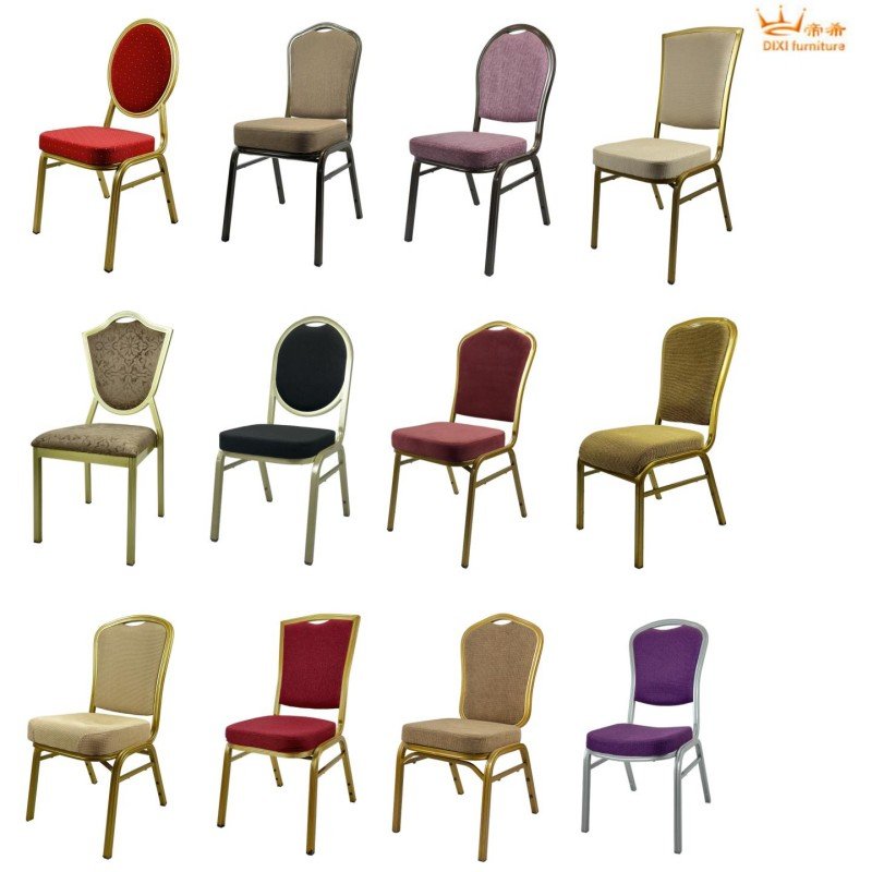Cheap Blue Stackable Banquet Upholstered Chair For Hotel Restaurant Used Wedding Chairs Hotel Dining Metal Chair