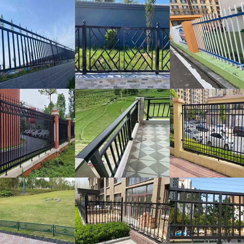 Decorative High Security Anti Rust Anti Rust Galvanized Steel Metal Iron Powder Coating Garden Fence Non Welded Easy to install
