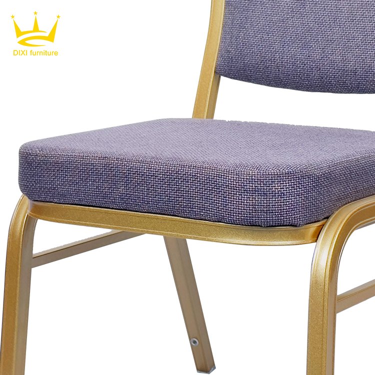 Wholesale Stackable Cheap Metal Aluminium Chair Upholstered Padded Wedding Event Frame Dining Banquet Hall Hotel Chair For Sale