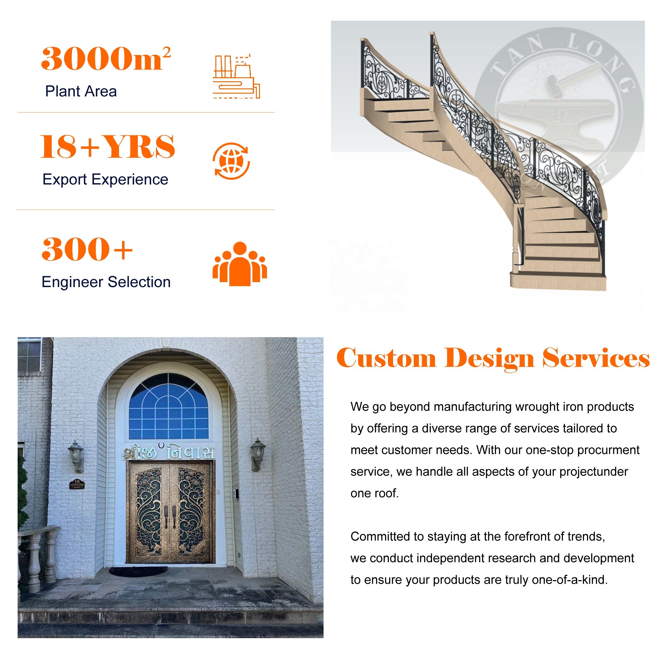 Modern Wrought Iron Exterior Metal Doors Metal Design Front Commercial Building