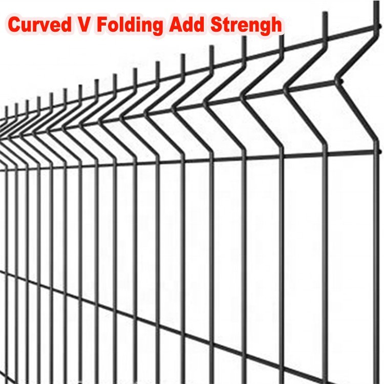 3d 5mm welded boundary wall wire mesh fence hot dipped gal black 3d wire mesh fence panels