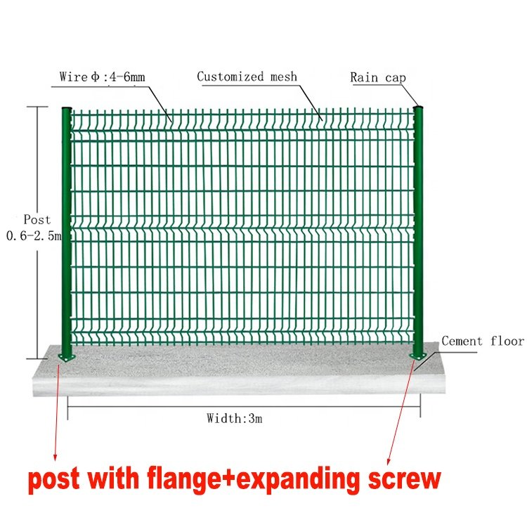 3d 5mm welded boundary wall wire mesh fence hot dipped gal black 3d wire mesh fence panels