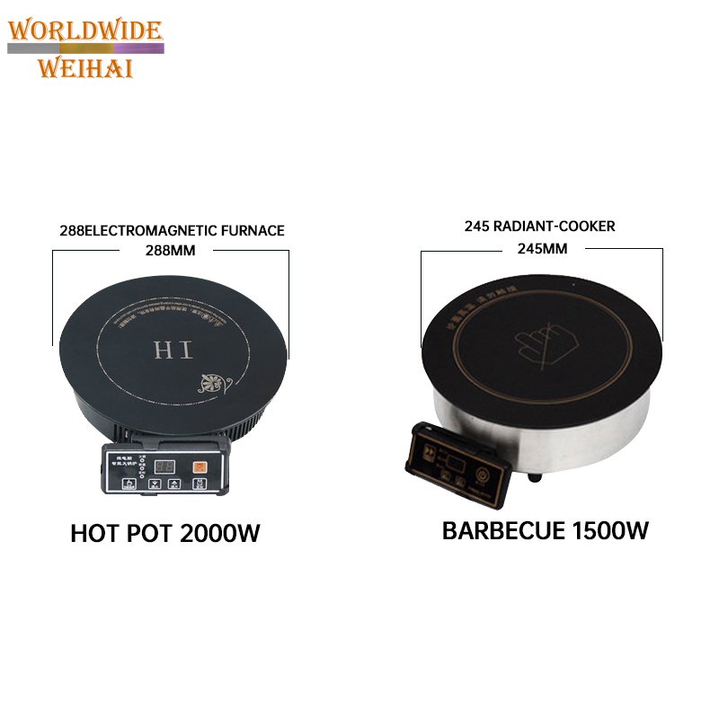 Commercial Stainless Steel Indoor Smokeless Large-sized Iron Pot Stewing Hot Pot Stove Dining Table