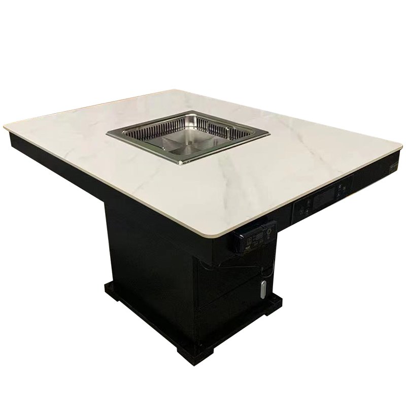 Commercial Stainless Steel Indoor Smokeless Large-sized Iron Pot Stewing Hot Pot Stove Dining Table