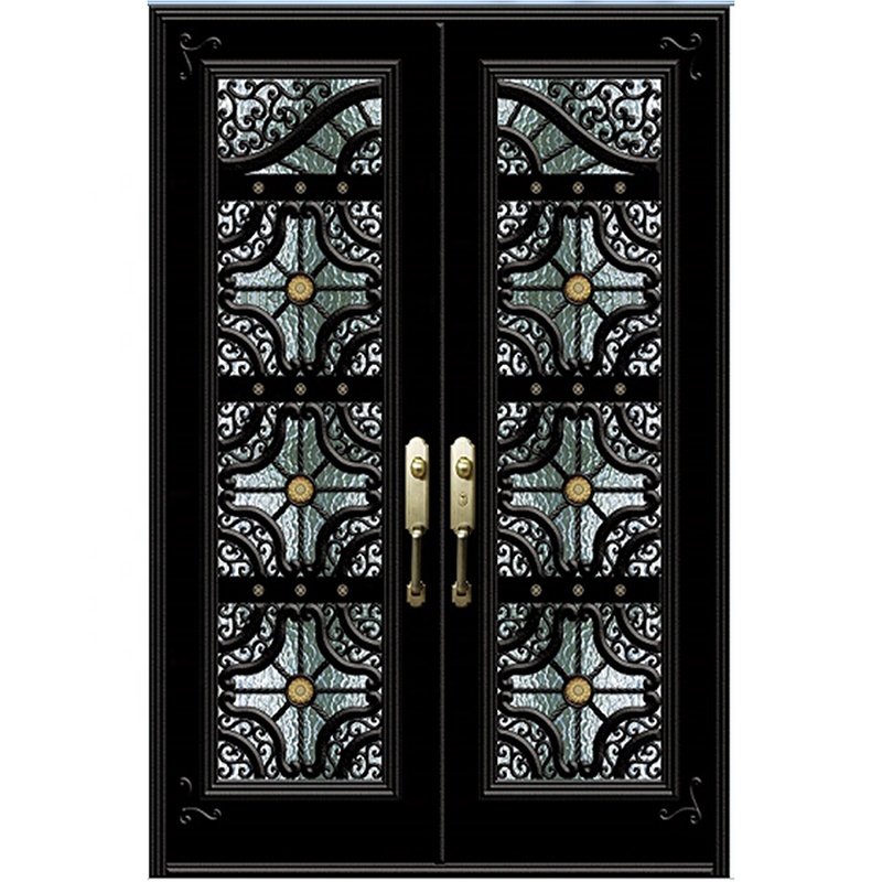 iron main entrance doors grill wrought iron gate designs Powder coated cost Metal fencing trellis gates