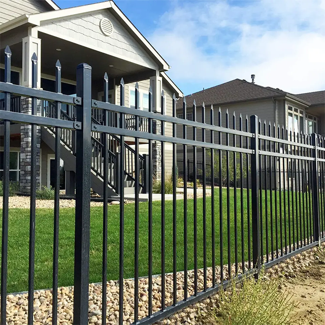 support Wholesale garden black metal fences anti rust galvanized ornamental iron fence
