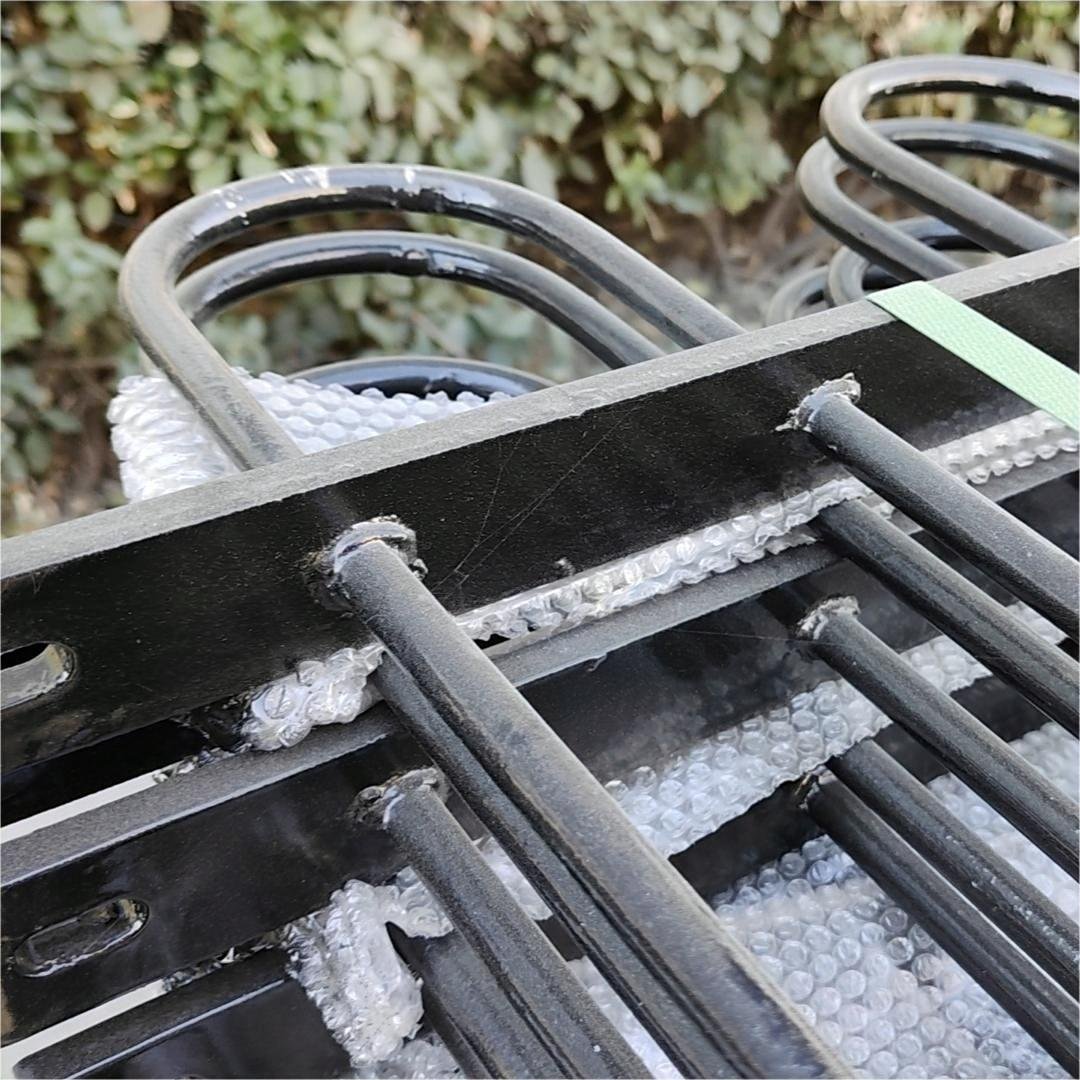 Powder coated steel fence outdoor corrugated metal fence panels black round tube steel fence panel for sale