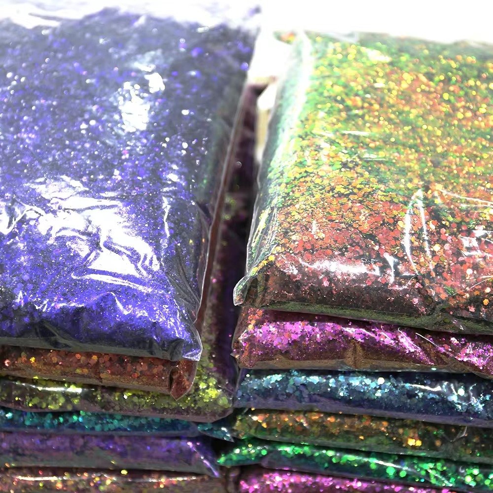 Wholesale Pigment Epoxy Resin Cosmetic eye shadow gel Grade 1KG Super Bright Ultra-Thin Chameleon Glitter Powder