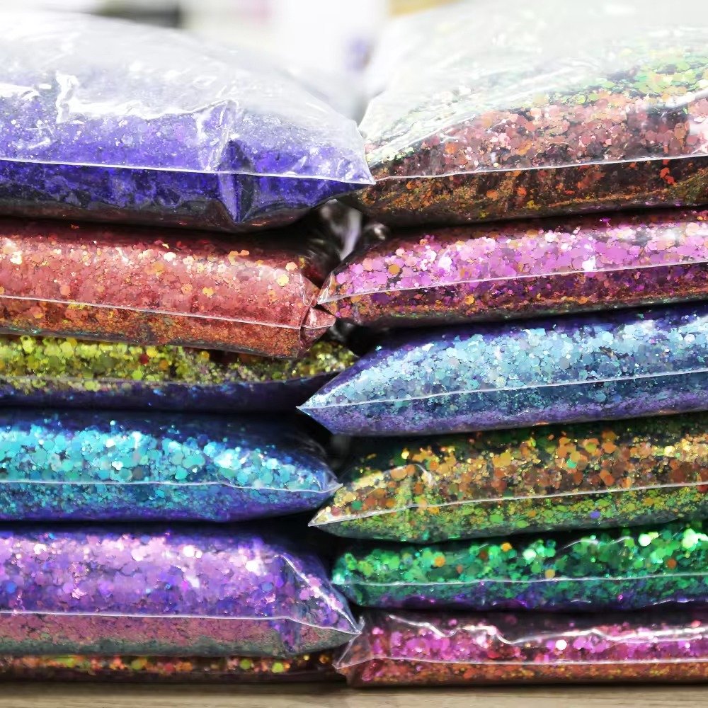 Wholesale Pigment Epoxy Resin Cosmetic eye shadow gel Grade 1KG Super Bright Ultra-Thin Chameleon Glitter Powder