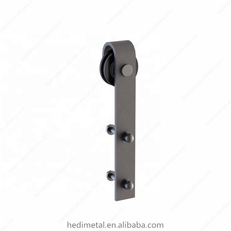 Hodor FT01 Wholesale Slide Barn Door Hardware With Polished Brass Industrial Wrought Iron Rollers Full Set For England Top Mount