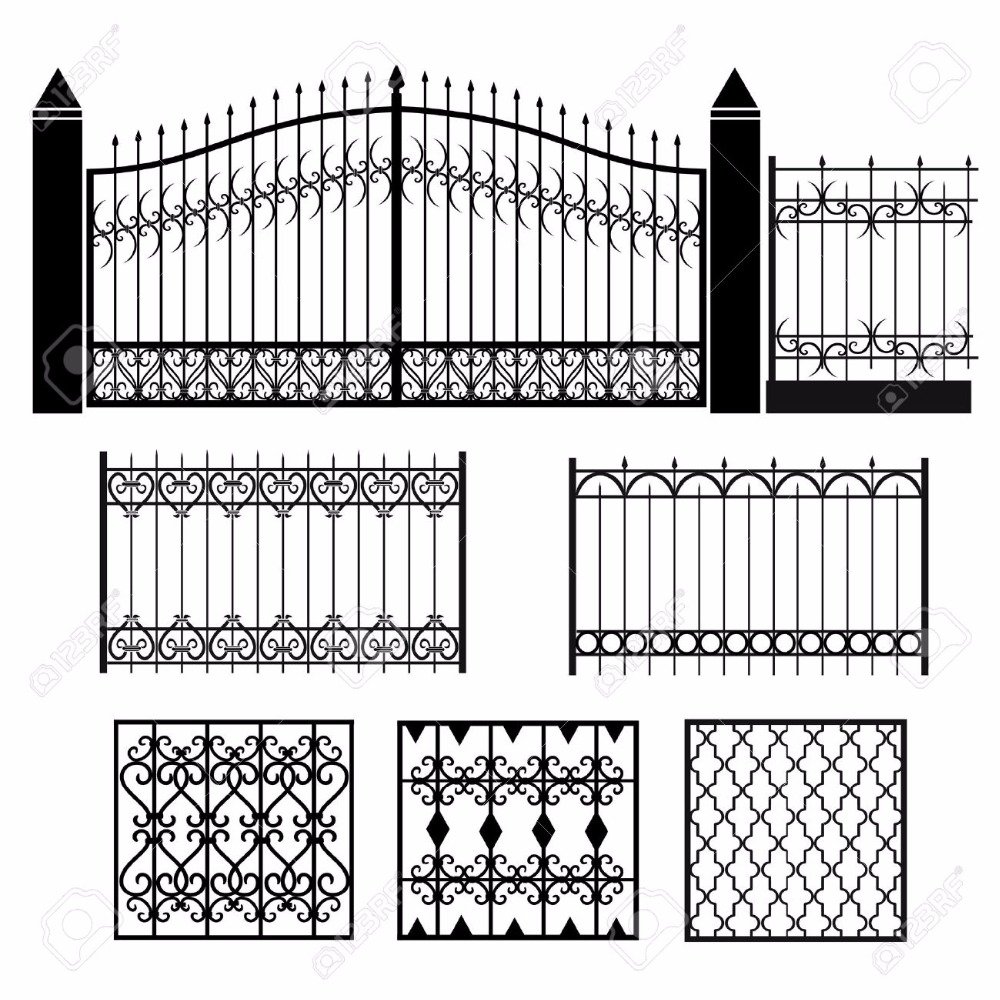 Good quality house gate designs and Wrought iron fence steel fence Iron railing