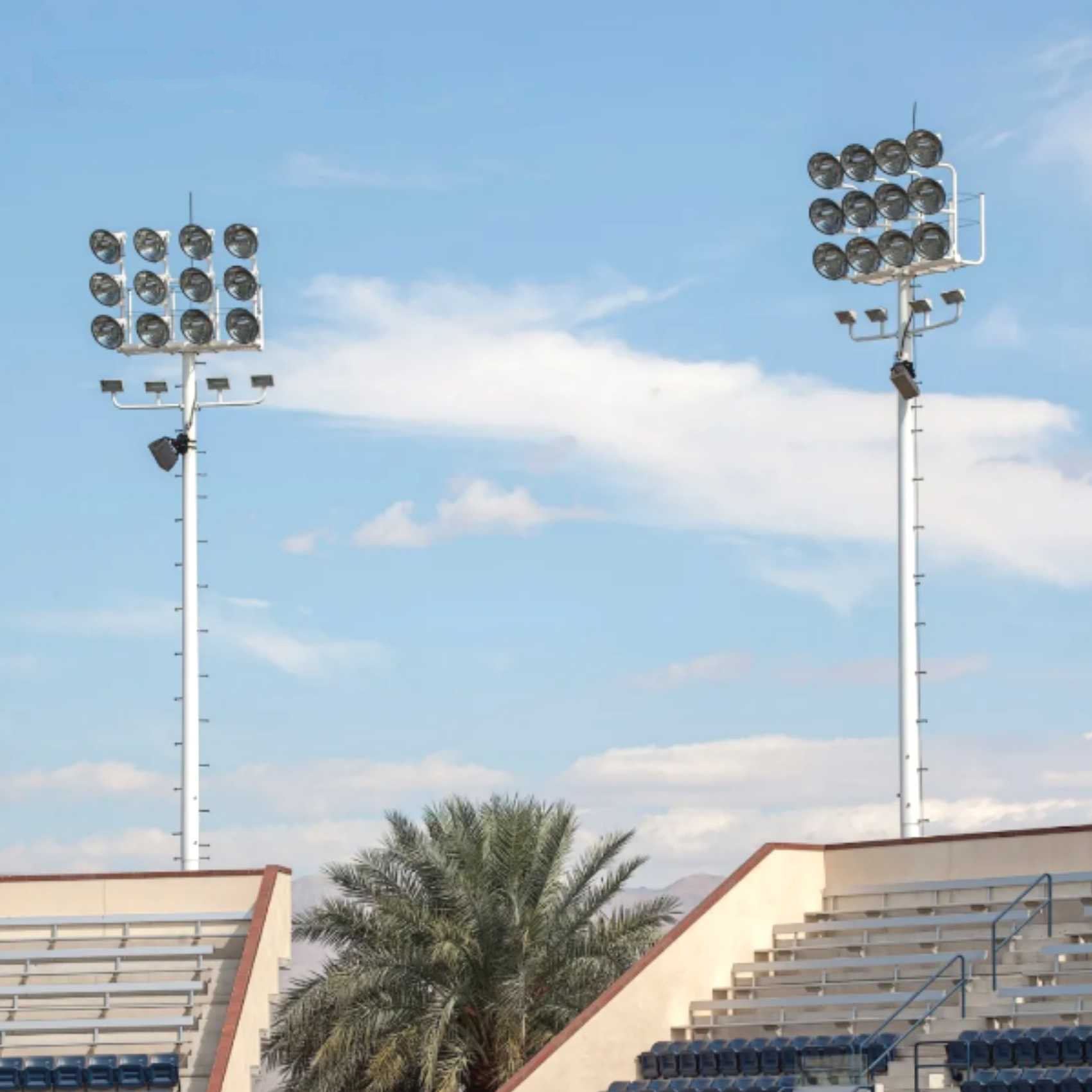 Manufacturer free design 15m 18m 20m 25m 30m hot-dip galvanized steel stadium light tower high mast light pole
