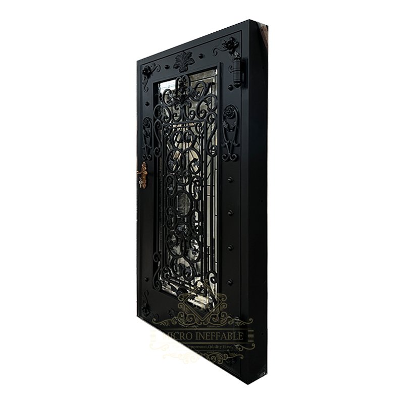 Boom Design American Villa Classic Double Main Luxury Glass Entrance Front Entry Wrought Iron Door