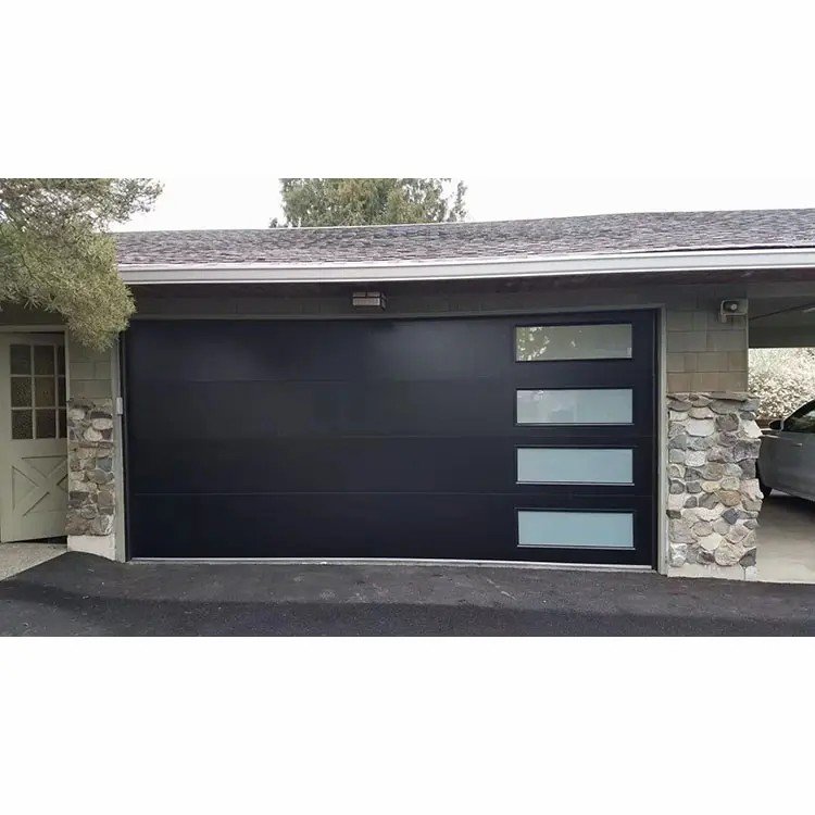 10' X 7' High Security Black Metslic Metal-Garage-Door Designs Steel Iron Warehouse Metal Building Garage Door