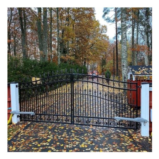 2024 Ornamental Driveway gates wrought iron gate galvanized steel with black powder coating rust proof