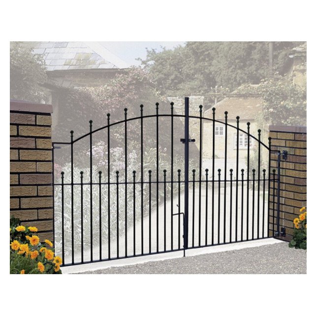 2024 Ornamental Driveway gates wrought iron gate galvanized steel with black powder coating rust proof
