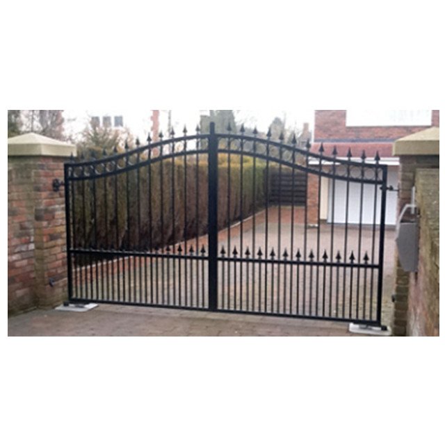 2024 Ornamental Driveway gates wrought iron gate galvanized steel with black powder coating rust proof