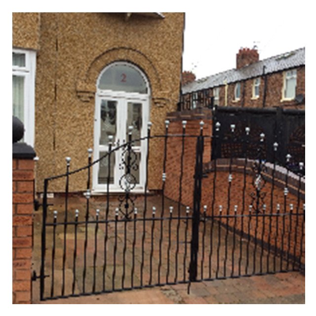 2024 Ornamental Driveway gates wrought iron gate galvanized steel with black powder coating rust proof