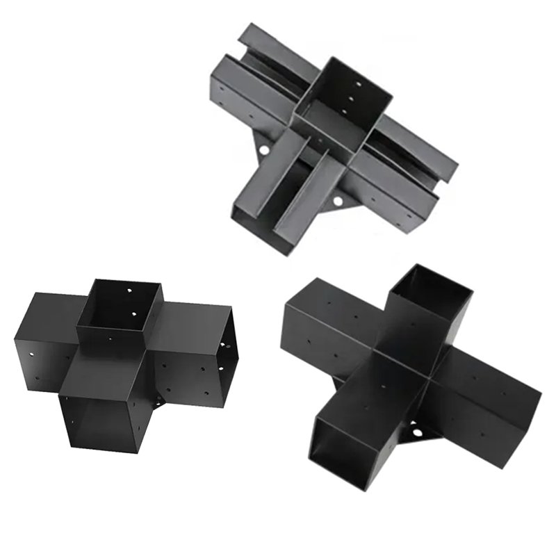 Custom Styles Heavy Duty 3-way Carbon Steel 4x4/6x6/8x8 Black Pergola Bracket