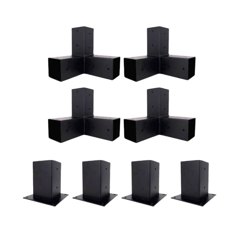 Custom Styles Heavy Duty 3-way Carbon Steel 4x4/6x6/8x8 Black Pergola Bracket