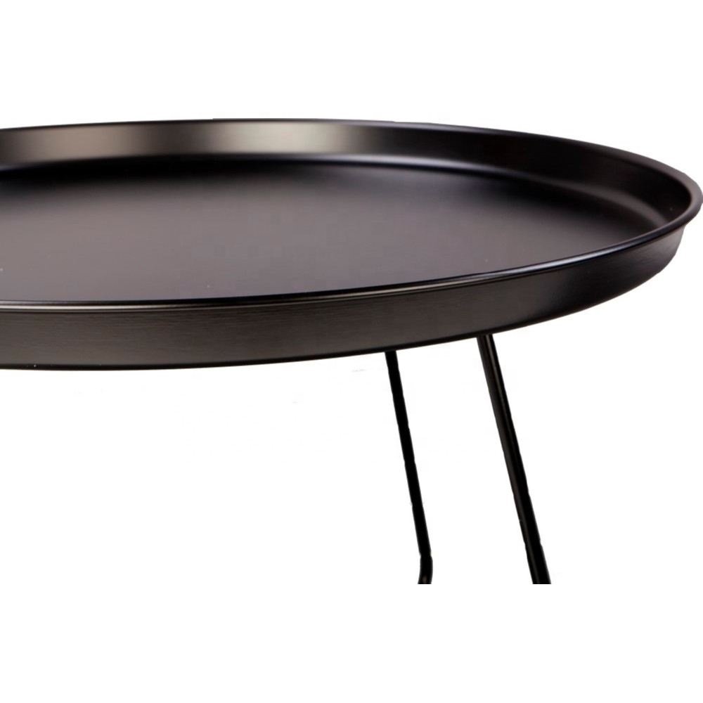 Tray Top Round Coffee Table Handmade Iron Powder Coated Coffee Table For Livingroom Modern Coffee Table