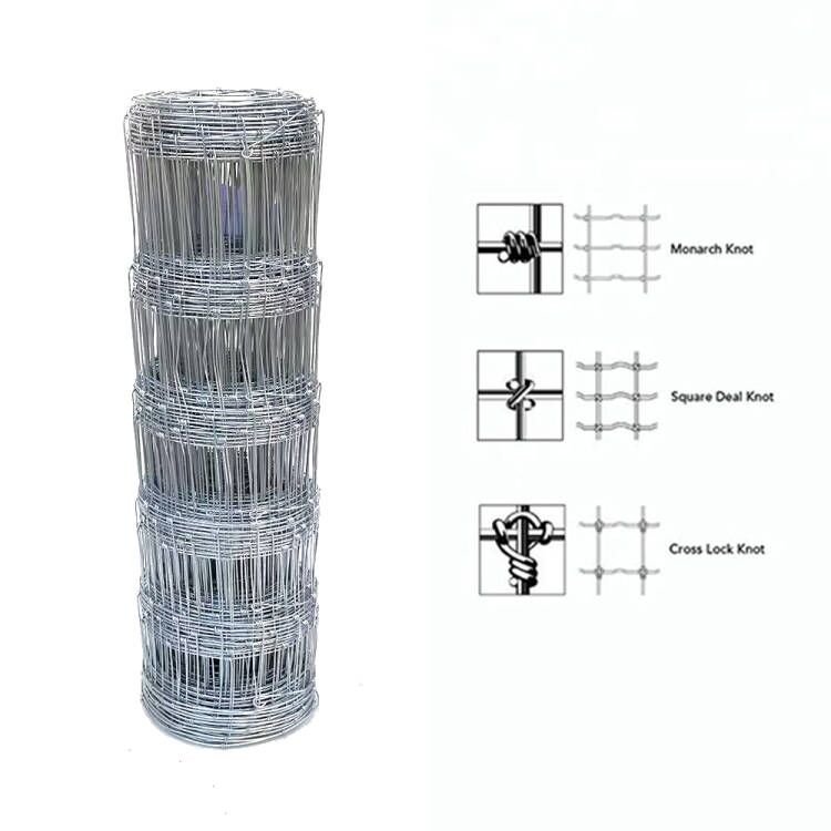 Fixed knot woven wire field fence roll goat hog fencing wire mesh Galvanized Sheep cattle game wire Farm Fence