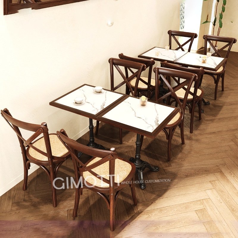 Coffee Shop Bar furniture Industrial Bistro Vintage Metal Furniture Restaurant Tables And Chairs