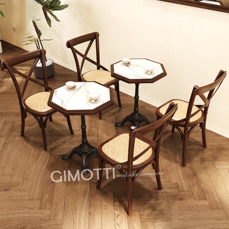 Coffee Shop Bar furniture Industrial Bistro Vintage Metal Furniture Restaurant Tables And Chairs
