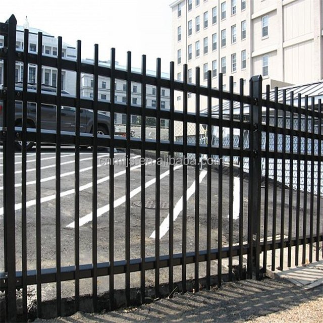 Hot sale powder coated victorian rod iron picket fence with designs wrought iron fencing price