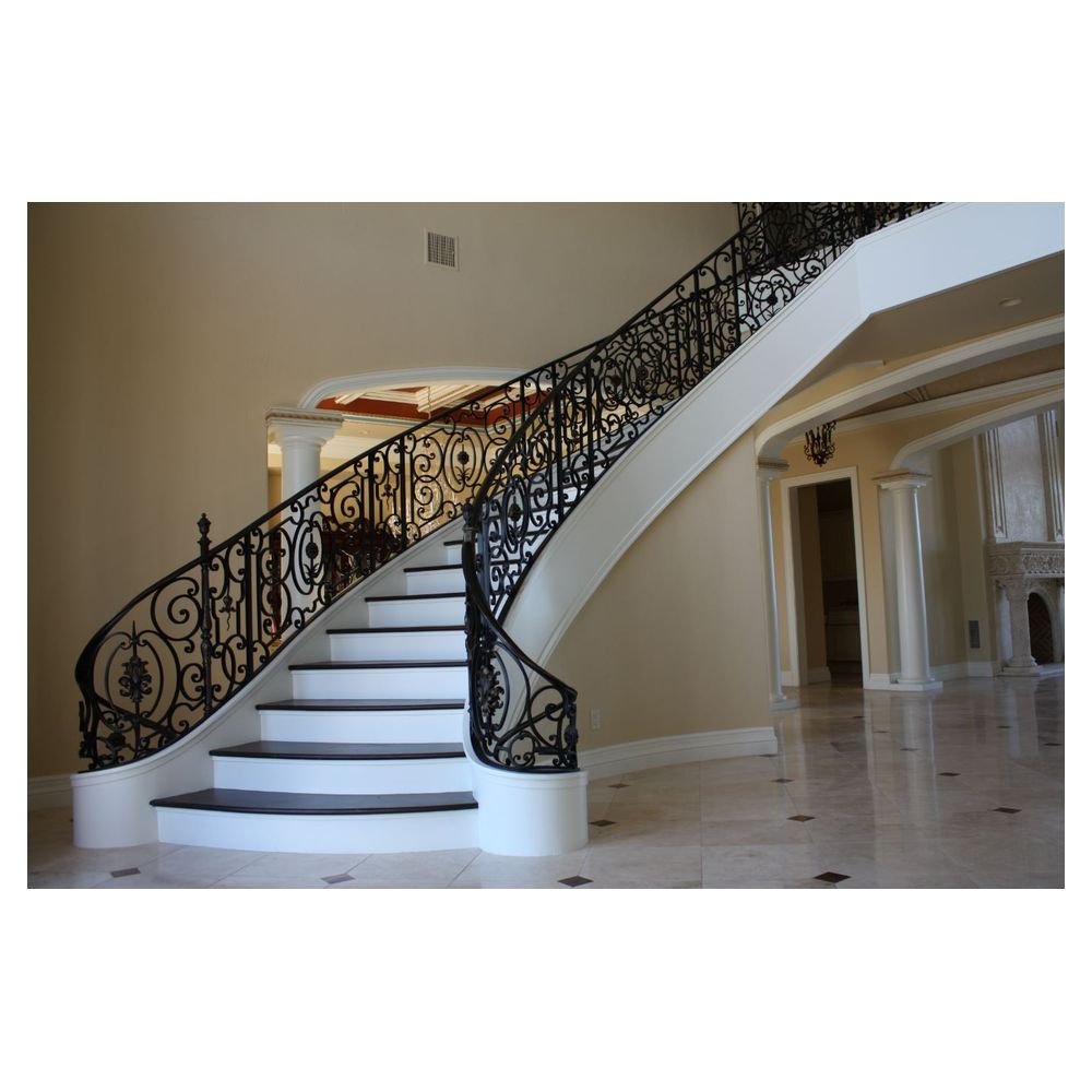 Prima Unique Wrought Iron Railing Outdoor Stair Railing Internal Cast Galvanized Powder Coated Wrought Iron Railing