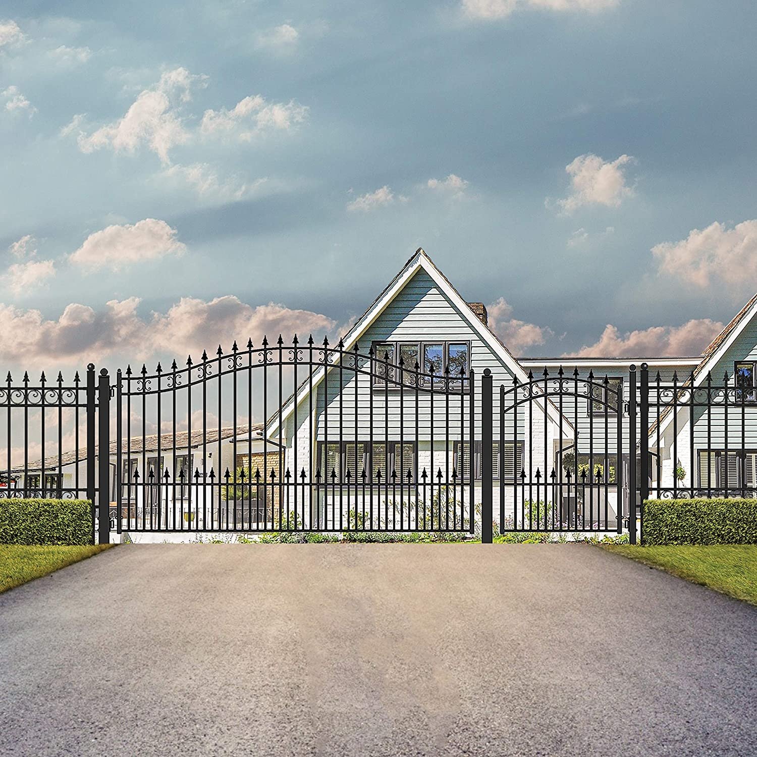 popular design decorative wrought iron fence wrought iron gate steel gate driveway gate