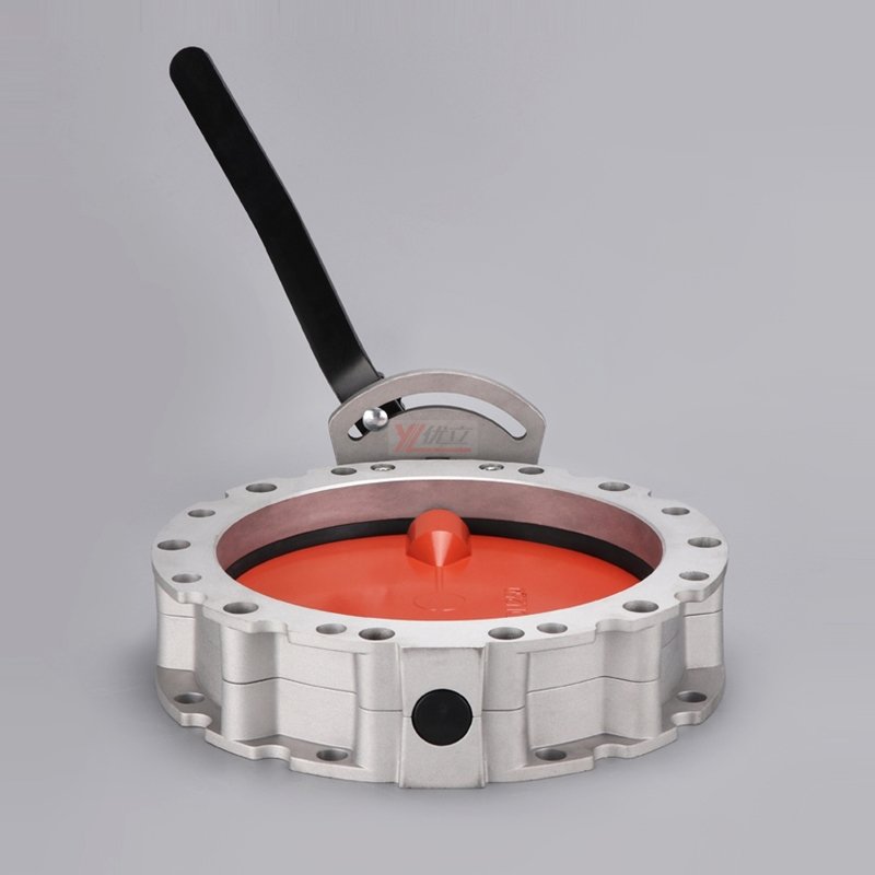 YOULI v1fs v2fs aluminum alloy DN100-DN600 dust powder Concrete mixing plant Manual double single flanged Dust Butterfly Valve