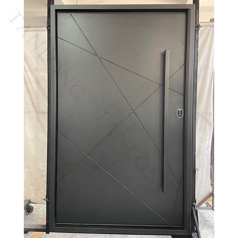 Custom Tanlong Panel Wrought Iron Security Door Designs Double Exterior Modern Front Doors