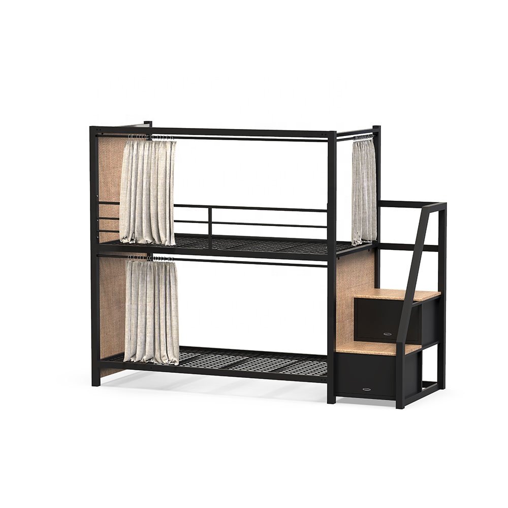2 layers metal iron bunk beds bunk frame bunk bed with double bed for adult