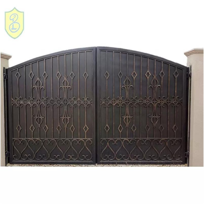 Optional Style Luxury Residential Entry Doors Driveway Metal Wrought Iron Gate Antique Iron Gate