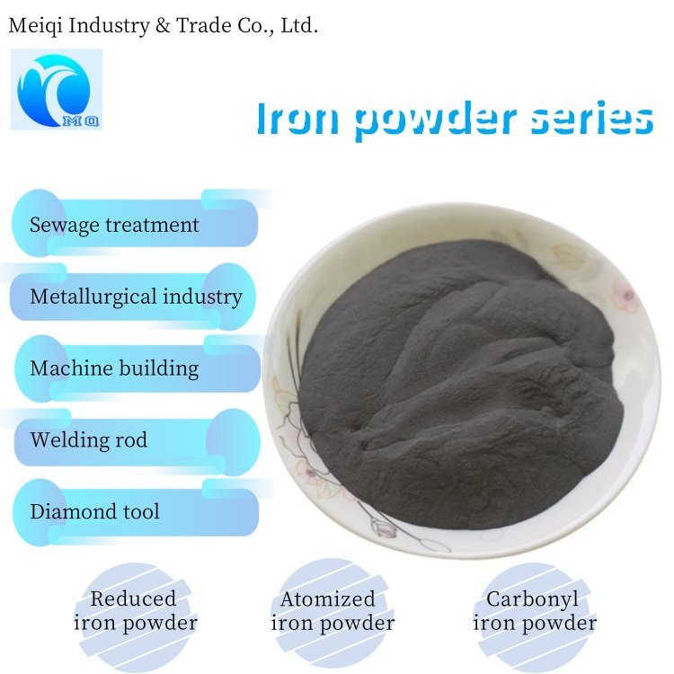 High Quality Pure Reduced Iron Powder 60 mesh 100 mesh 100-200 mesh Iron Powder For Sewage Water Treatment