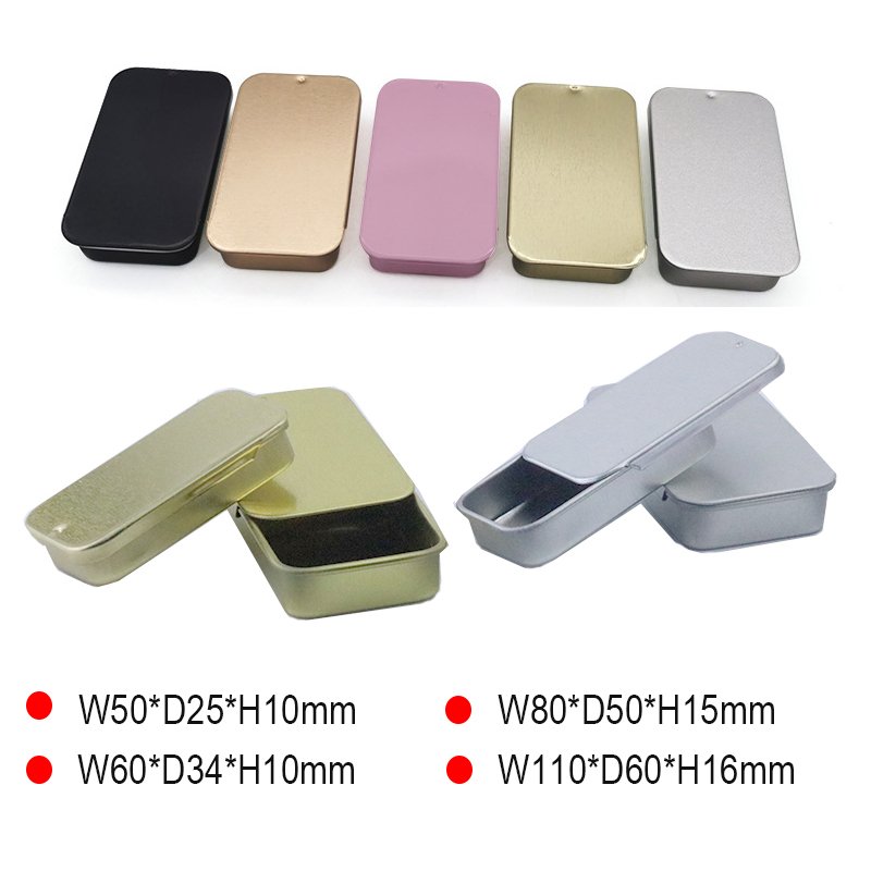 New Design 10g Square Shaped Black White Pink Gold Silver Mini Body balm flat iron box (NIR13-10g)