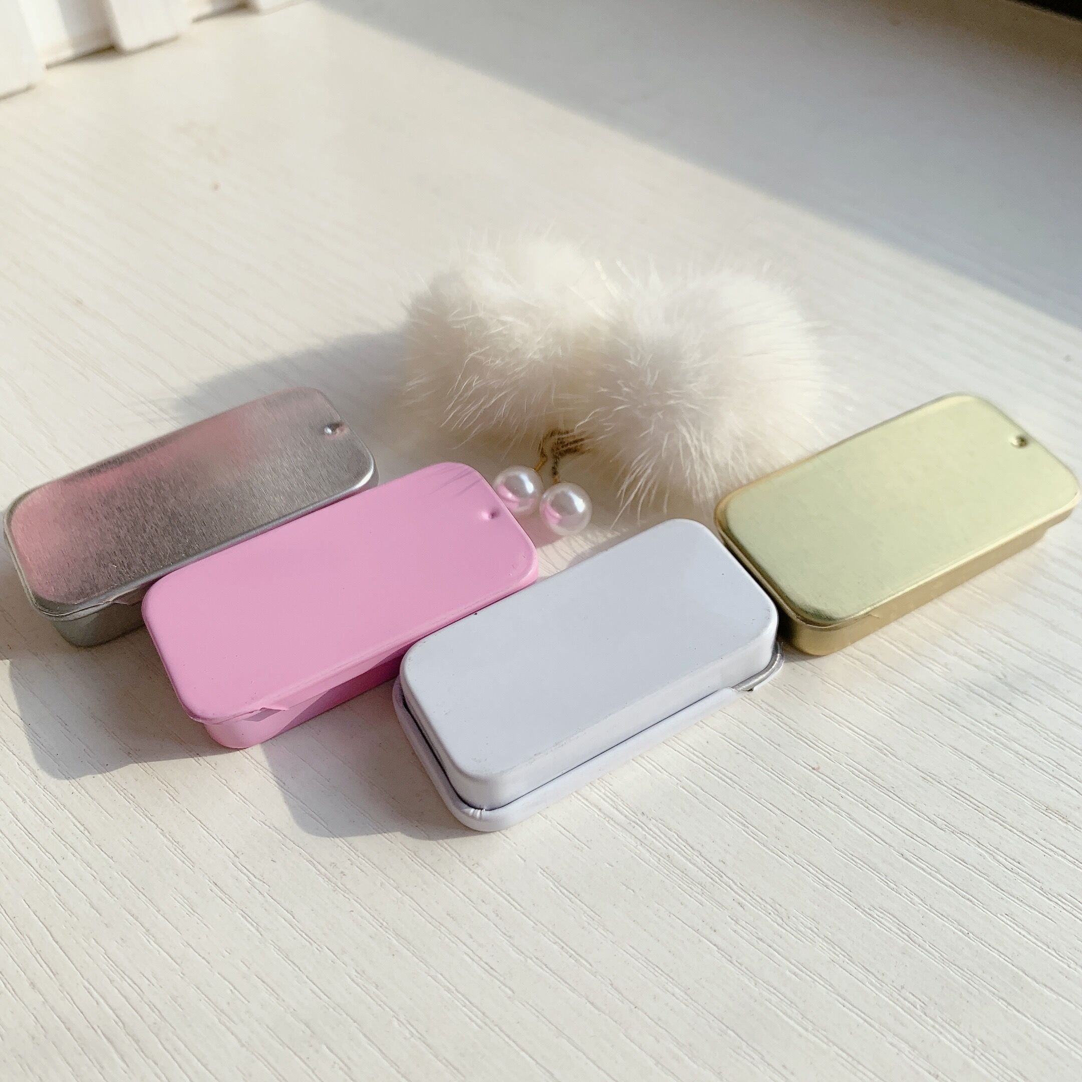 New Design 10g Square Shaped Black White Pink Gold Silver Mini Body balm flat iron box (NIR13-10g)