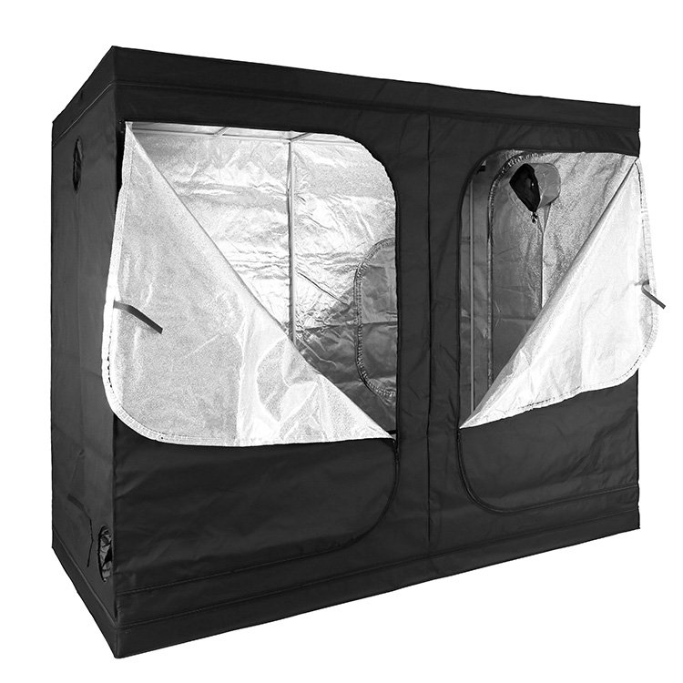 240x120x200 mylar hydroponic greenhouse indoor plant growing box with observation window and floor tray