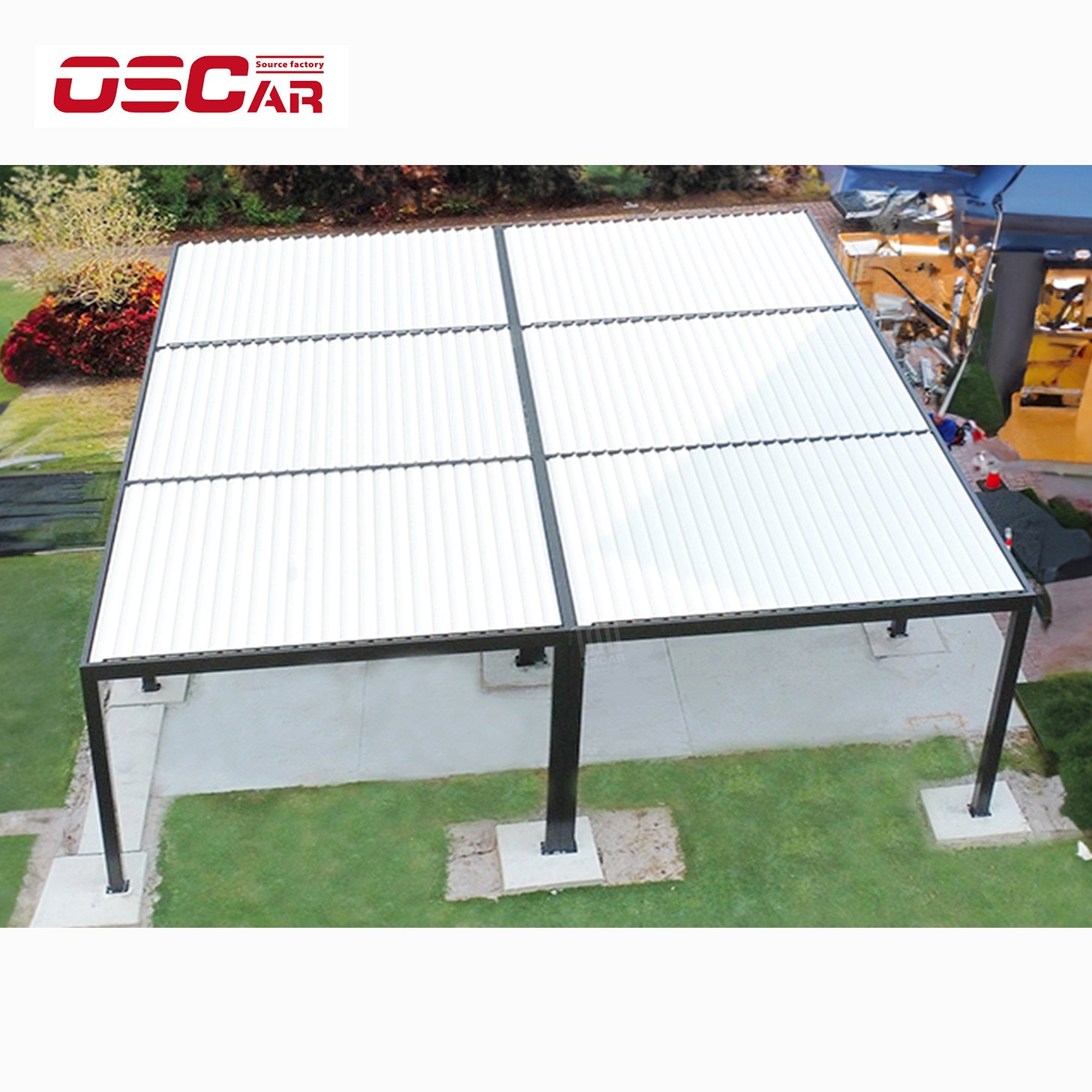 High-quality Aluminium Alloy Patio Pavilion Automatic Adjustable Louvered Roof Electric Retractable Awning Pergola for Garden