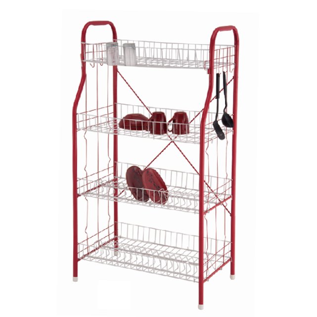 FIRST HORST Manufacturer 4 Tiers Large Size Silver Coating Kitchen Storage Dish Rack Drainer Instock