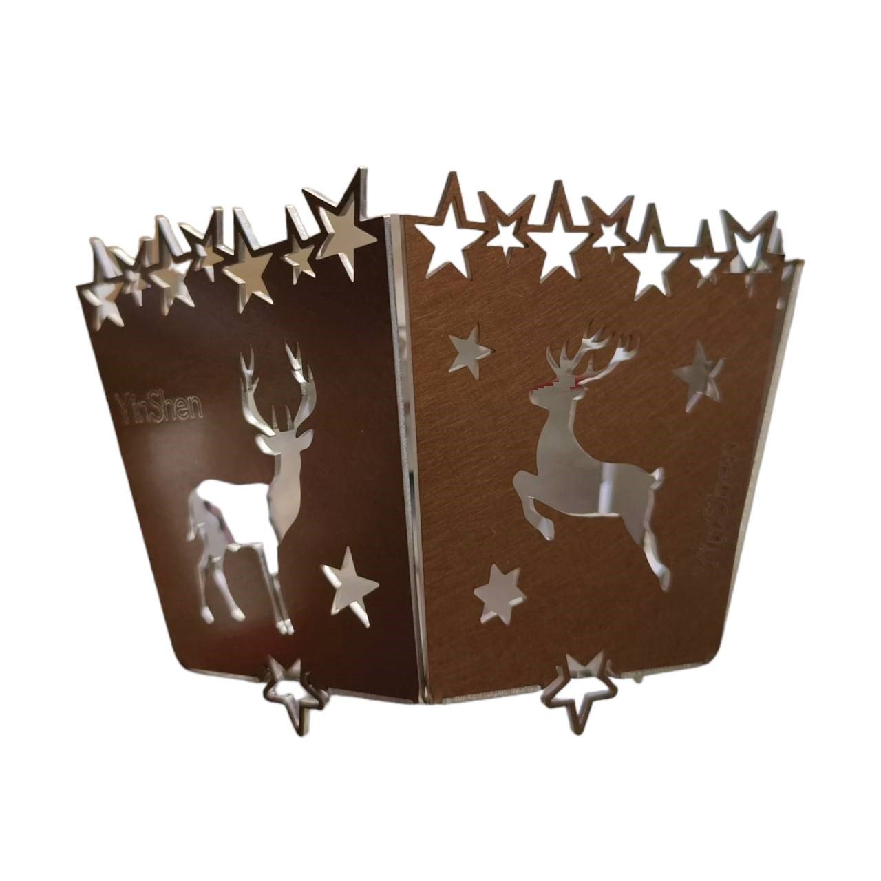 Customized Metal Geometric Hollow Carved Design Iron Candle Holder For Home Decoration