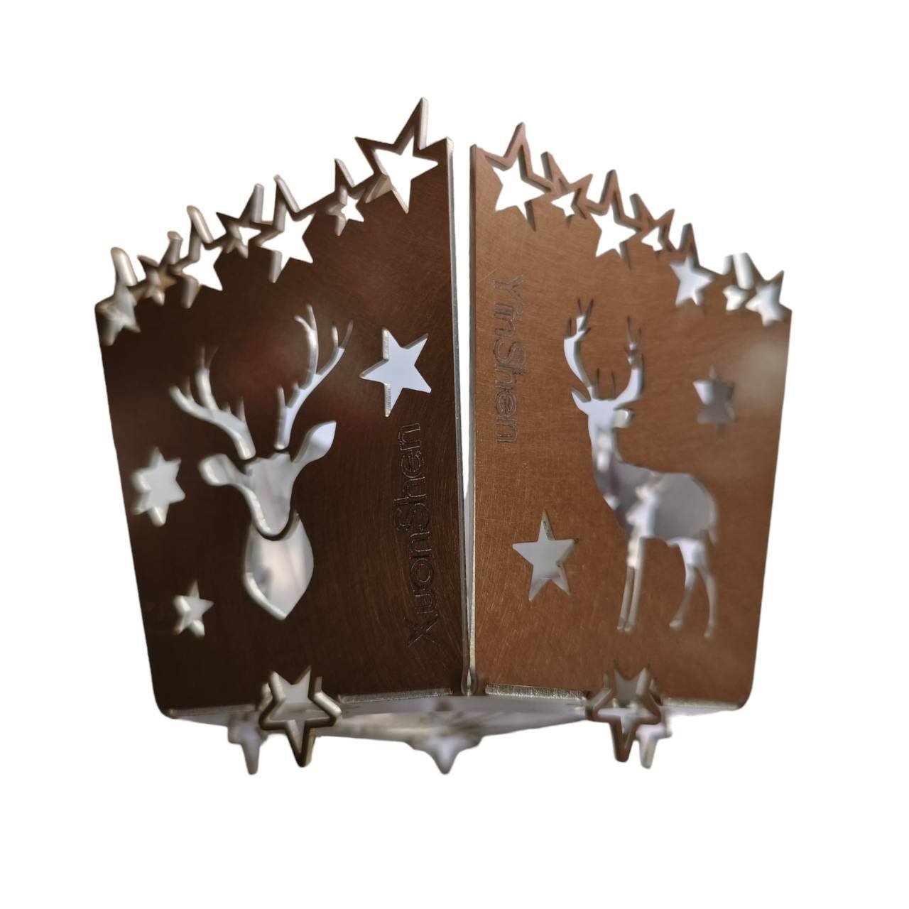 Customized Metal Geometric Hollow Carved Design Iron Candle Holder For Home Decoration