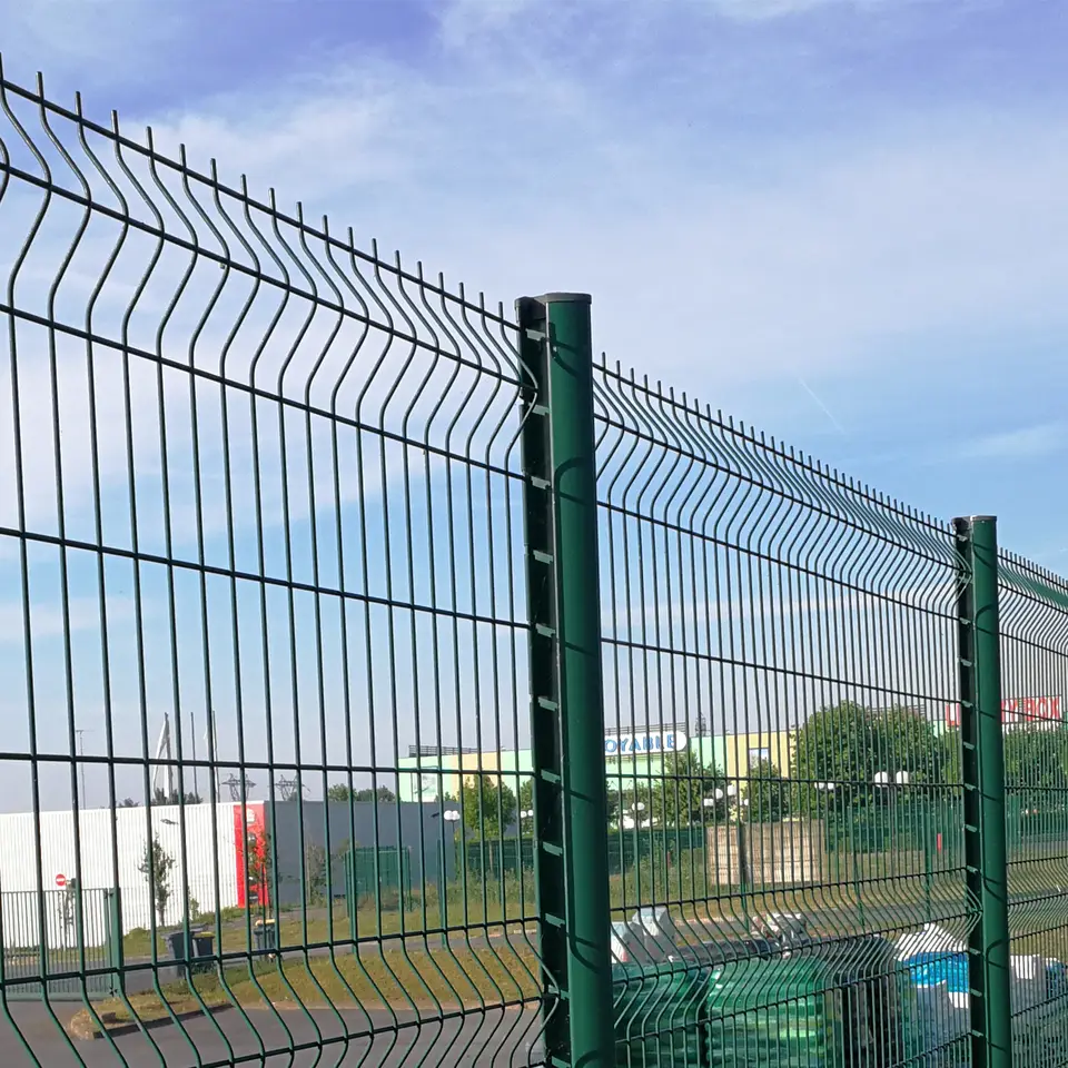 Yard Link 3D curved Fence Pvc Coated Iron Wire Fence Steel Panel V Fold Welded Wire Mesh Panel for fencing
