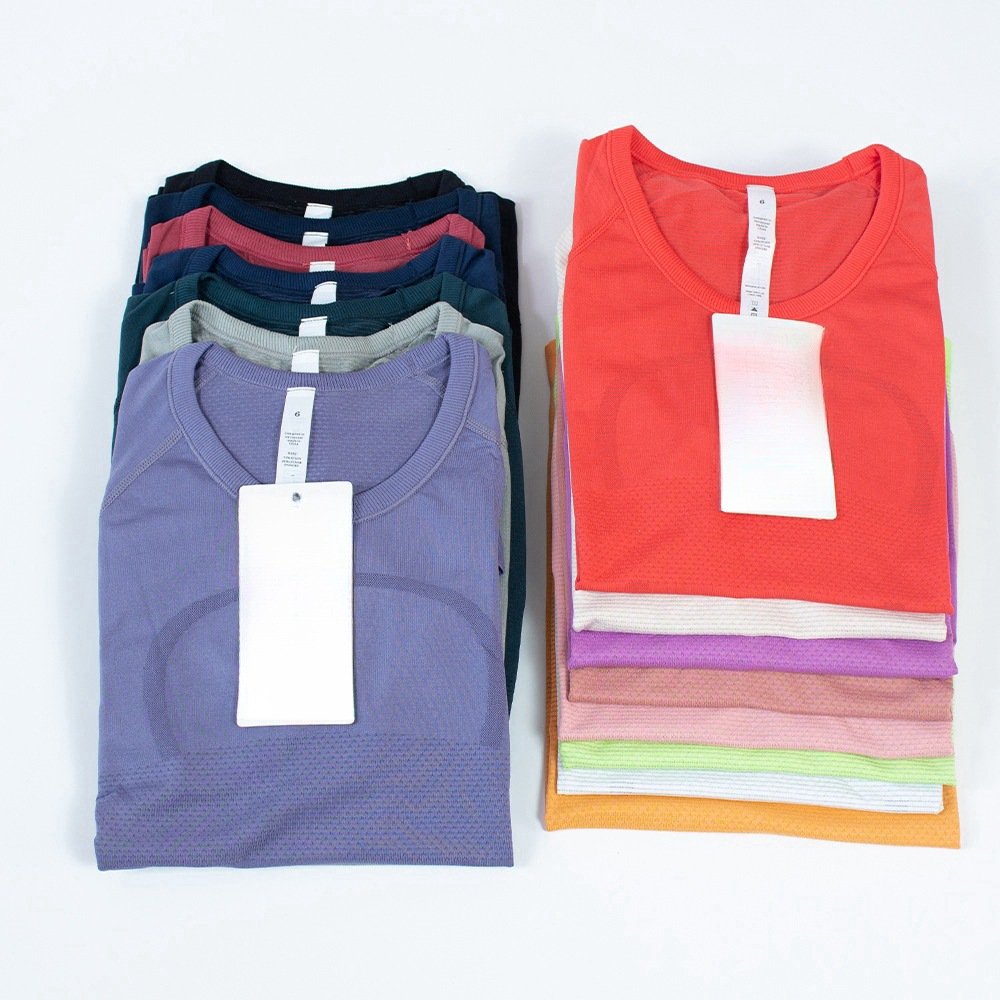 YMR-B25 Wholesale women's short sleeve t-shirt sports top breathable fitness lulu yoga short sleeve