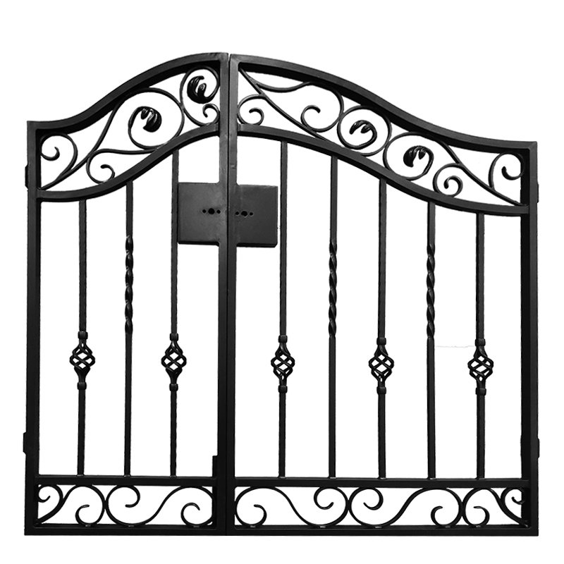 High-End Electric Gate Gardens Rust-Free Hand Sanded Aluminum Forged Iron Waterproof Rot Proof Villas Fences Trellis Welded