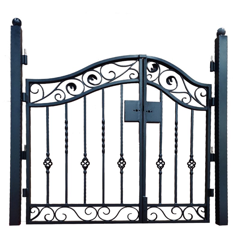 High-End Electric Gate Gardens Rust-Free Hand Sanded Aluminum Forged Iron Waterproof Rot Proof Villas Fences Trellis Welded