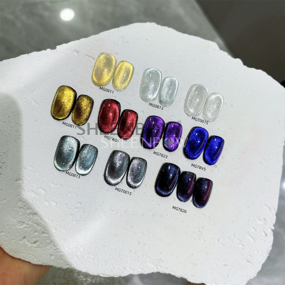 Sheenbow 5D/9D Magnetic Cat Eye Pigment Red Black Grey Purple Chameleon Effect Magnet Cosmetic Powder