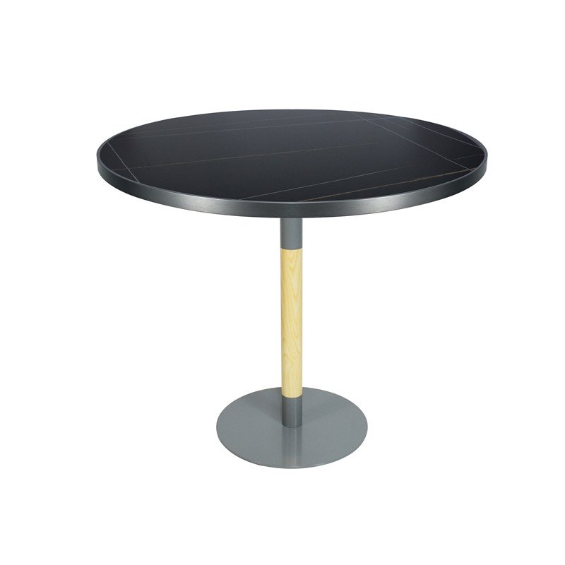 Home Furniture Modern Dining Round Legs Coffee Table Leisure End Table Iron Dining Chairs Customizable Wooden Light Dining Table